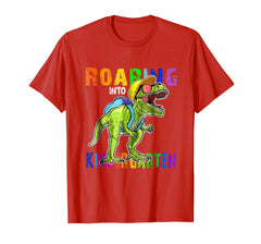 tdlapparel Roaring Kindergarten Dinosaur T Rex Back to School Shirt Boy T-Shirt - TDL-APPAREL