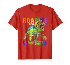 tdlapparel Roaring Kindergarten T Rex Dinosaur Back to School Shirt Boy T-Shirt - TDL-APPAREL