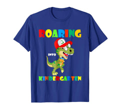tdlapparel Roaring Kindergarten Dinosaur T Rex Back to School Shirt Boy T-Shirt - TDL-APPAREL
