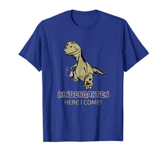 tdlapparel Kindergarten Here I Come Shirt Dinosaur First Day Of School T-Shirt - TDL-APPAREL