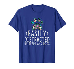 tdlapparel Easily Distracted By Jeeps And Dogs T-Shirt T-Shirt - TDL-APPAREL