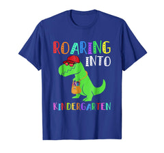 tdlapparel Roaring Kindergarten - Funny Back to School T-Rex T-Shirt T-Shirt - TDL-APPAREL