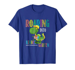 tdlapparel Roaring Kindergarten Dinosaur T Rex Back to School Shirt Boy T-Shirt - TDL-APPAREL