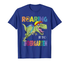 tdlapparel Roaring Kindergarten Dinosaur T-Rex Shirt Back to School Tee T-Shirt - TDL-APPAREL