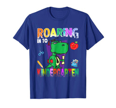 tdlapparel Roaring Kindergarten Dinosaur T Rex Back to School Shirt Boy T-Shirt - TDL-APPAREL