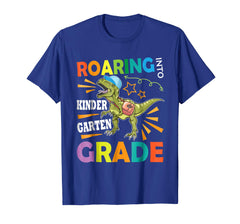 tdlapparel Dinosaur Roaring Into Kindergarten T-Shirt First Day School T-Shirt - TDL-APPAREL