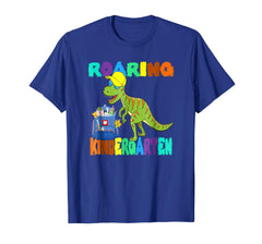 tdlapparel Roaring Kindergarten Dinosaur T Rex Back to School Shirt T-Shirt - TDL-APPAREL