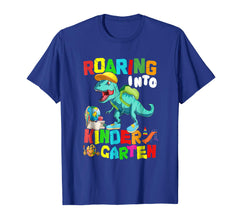 tdlapparel Roaring Kindergarten Dinosaur T Rex Back to School Shirt Boy T-Shirt - TDL-APPAREL