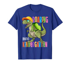 tdlapparel Dinosaur Roaring Into Kindergarten Shirt Back To School Gift T-Shirt - TDL-APPAREL