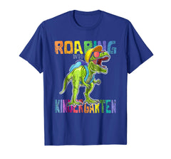 tdlapparel Roaring Kindergarten Dinosaur T Rex Back to School Shirt Boy T-Shirt - TDL-APPAREL