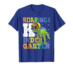 tdlapparel Roaring Kindergarten Dinosaur T Rex Back to School Shirt Boy T-Shirt - TDL-APPAREL