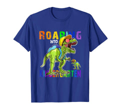 tdlapparel Roaring Kindergarten T Rex Dinosaur Back to School Shirt Boy T-Shirt - TDL-APPAREL