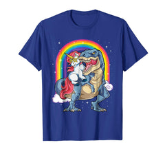 tdlapparel Unicorn Dinosaur T Shirt Girls Gifts Party Rainbow T rex Tee T-Shirt - TDL-APPAREL
