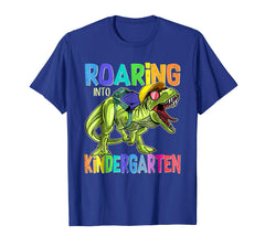 tdlapparel Roaring Kindergarten Dinosaur T Rex Back to School Shirt Boy T-Shirt - TDL-APPAREL