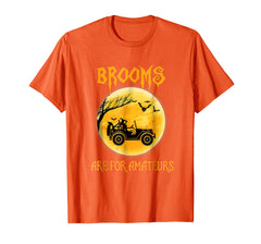 tdlapparel Brooms Are For Amateurs Jeep Funny Halloween Shirt T-Shirt - TDL-APPAREL