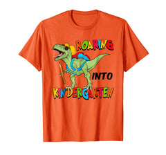 tdlapparel Funny T-Rex Dinosaur Roaring To Kindergarten T-shirt T-Shirt - TDL-APPAREL
