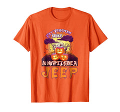 tdlapparel Funny My Broom Broke So Now I Drive A Jeep Halloween T-shirt T-Shirt - TDL-APPAREL