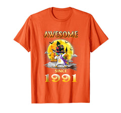 tdlapparel Awesome Since 1991 27th Birthday Unicorn Costume Halloween T-Shirt - TDL-APPAREL