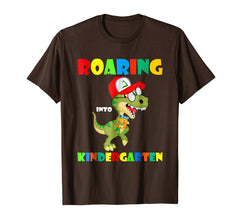 tdlapparel Roaring Kindergarten Dinosaur T Rex Back to School Shirt Boy T-Shirt - TDL-APPAREL