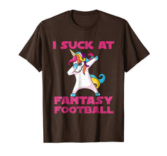 tdlapparel i suck at fantasy football dabbing unicorn t-shirt T-Shirt - TDL-APPAREL