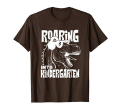 tdlapparel Roaring Kindergarten Dinosaur T Rex Back to School Shirt Boy T-Shirt - TDL-APPAREL