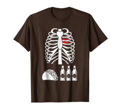 tdlapparel Beer Tacos Skeleton X-Ray Funny Halloween Costume T-shirt T-Shirt - TDL-APPAREL