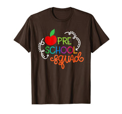 tdlapparel Preschool Squad Shirt Back to school funny Shirts T-Shirt - TDL-APPAREL