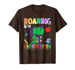 tdlapparel Roaring Kindergarten Dinosaur T Rex Back to School Shirt Boy T-Shirt - TDL-APPAREL