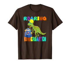 tdlapparel Roaring Kindergarten Dinosaur T Rex Back to School Shirt T-Shirt - TDL-APPAREL