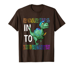 tdlapparel Roaring Kindergarten Dinosaur T Rex Back to School Shirt Boy T-Shirt - TDL-APPAREL
