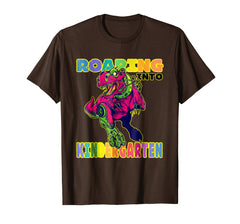 tdlapparel Roaring Kindergarten Dinosaur T Rex Back to School Shirt Boy T-Shirt - TDL-APPAREL