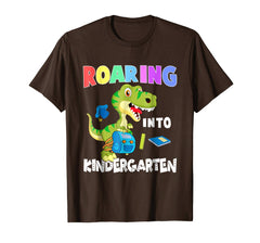 tdlapparel Roaring Kindergarten Dinosaur T Rex Back to School Shirt Boy T-Shirt - TDL-APPAREL