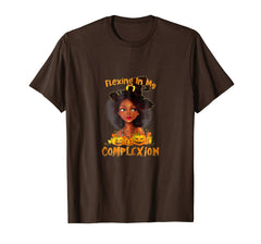 tdlapparel Flexing In My Complexion Halloween T Shirt For Black Girls T-Shirt - TDL-APPAREL