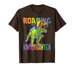 tdlapparel Roaring Kindergarten Dinosaur T Rex Back to School Shirt Boy T-Shirt - TDL-APPAREL