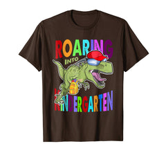 tdlapparel Roaring Kindergarten Dinosaur T Rex Back to School Shirt Boy T-Shirt - TDL-APPAREL