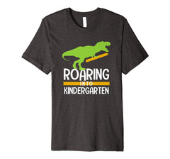 tdlapparel Back to School Shirt Dinosaur Roaring into Kindergarten T Re T-Shirt - TDL-APPAREL