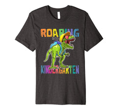 tdlapparel Roaring Kindergarten Dinosaur T Rex Back to School Shirt Boy T-Shirt - TDL-APPAREL
