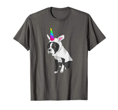 tdlapparel Boston Terrier Shirt Cute Rainbow Unicorn TeeShirt T-Shirt - TDL-APPAREL
