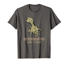 tdlapparel Kindergarten Here I Come Shirt Dinosaur First Day Of School T-Shirt - TDL-APPAREL