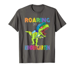 tdlapparel Roaring Kindergarten Dinosaur T Rex Back to School Shirt Boy T-Shirt - TDL-APPAREL