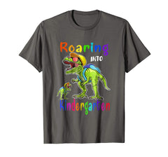 tdlapparel Roaring Kindergarten Dinosaur T Rex Back to School Shirt Boy T-Shirt - TDL-APPAREL