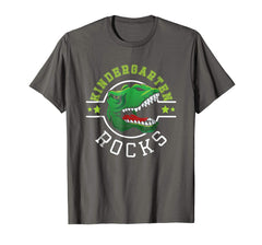 tdlapparel Back to School T Shirt Kindergarten Rocks Funny Dinosaur Tee T-Shirt - TDL-APPAREL