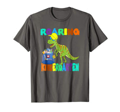 tdlapparel Roaring Kindergarten Dinosaur T Rex Back to School Shirt T-Shirt - TDL-APPAREL