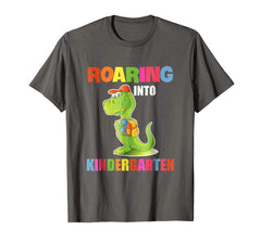tdlapparel Roaring Kindergarten Dinosaur T Rex Back to School Shirt Boy T-Shirt - TDL-APPAREL