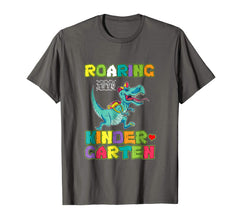 tdlapparel Roaring Kindergarten Dinosaur T Rex Back to School Shirt Boy T-Shirt - TDL-APPAREL