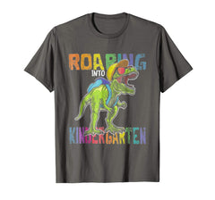tdlapparel Roaring Kindergarten Dinosaur T Rex Back to School Shirt Boy T-Shirt - TDL-APPAREL