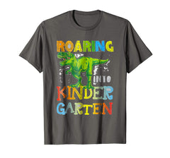 tdlapparel Roaring Kindergarten Dinosaur T Rex Back to School Shirt Boy T-Shirt - TDL-APPAREL