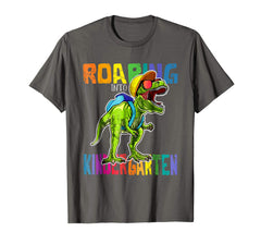 tdlapparel Roaring Kindergarten Dinosaur T Rex Back to School Shirt Boy T-Shirt - TDL-APPAREL