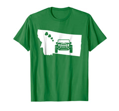 tdlapparel Driving Jeep Montana State Map Flag Vintage Shirt T-Shirt - TDL-APPAREL