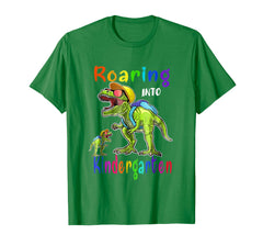 tdlapparel Roaring Kindergarten Dinosaur T Rex Back to School Shirt Boy T-Shirt - TDL-APPAREL